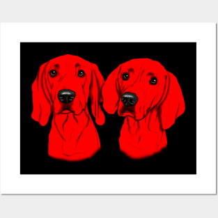 two red dogs Posters and Art